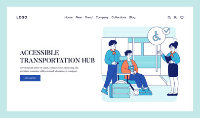 Disabled Travel. Flat Vector Illustration