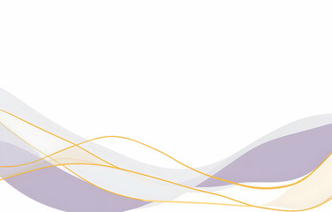 Abstract wavy background with gold lines and soft purple and white shades.