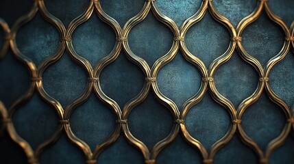 Fototapeta premium Elegant metallic pattern with bronze accents interior design textures artistic environment close-up view luxury concept