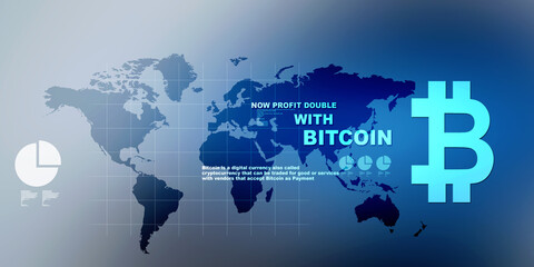 2d illustration bitcoin sign currency