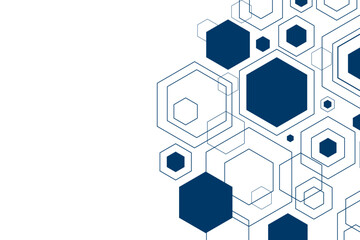vector sci-fi hexagonal futuristic pattern, innovation future technology background	
