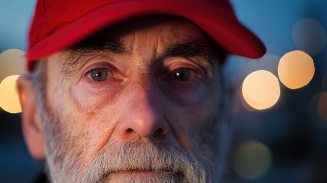 closeup portrait of an elderly man with a thoughtful expression