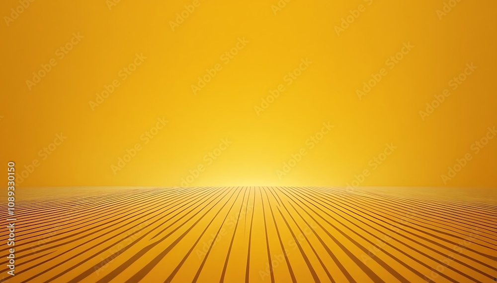 Wall mural empty orange green studio room, used as background for display your products yellow and orange empty