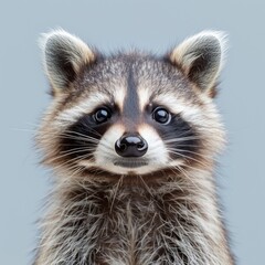 Fototapeta premium Close-up Portrait of a Curious Raccoon