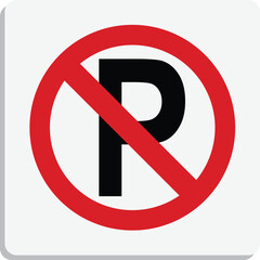 Do not parking warning signage vector illustration