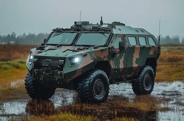 Fototapeta premium Systematic photograph of the Tiv-commerce armored vehicle 