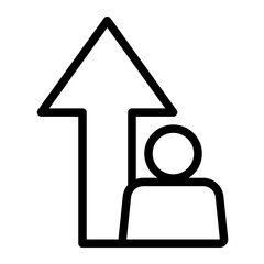 Personal development line icon. Simple outline style for web and app. Strategy management, capital, human, leadership concept. Vector illustration isolated on white background