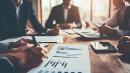 Business Meeting: Analyzing Data and Charts