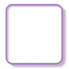 Purple square frame with rounded corners and a soft shadow, perfect for adding text or images.