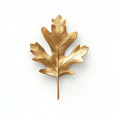 Fototapeta premium Golden oak leaf design, symbol of nature's beauty and elegance, perfect for decor and artistic projects.