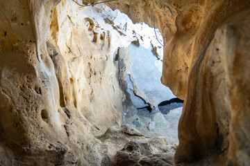 Karain cave (mağarası). The Paleolithic site protected area was used as a settlement about 500,000 years ago. Early Bronze Age pottery has also been found. Antalya – TURKEY 