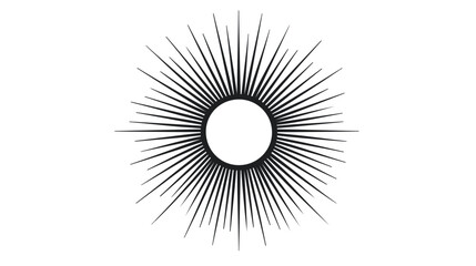 Fototapeta premium Minimalistic Sun Rays Sunburst Silhouette