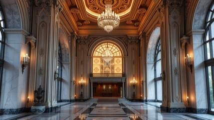 Obraz premium Elegance in Architectural Design: A Luxurious Fashion Photography Experience