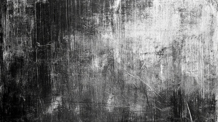 Obraz premium Black and white textured abstract surface with streaks and scratches