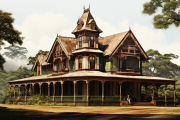 Fototapeta premium Contemporary mansion architecture design in png format for luxury house enthusiasts