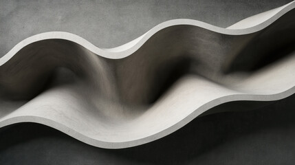 Obraz premium Abstract close-up of a wavy textured gray surface with smooth, undulating curves creating an organic and fluid visual effect.