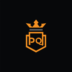 Initial PQ LOGO royal luxury KING logo template Vector
