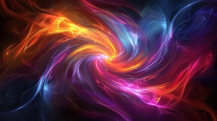 Obraz premium Abstract swirling vibrant neon lights.