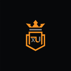 Initial XU  letter royal luxury logo template Vector