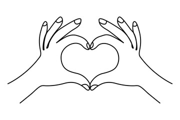 Love letter continuous one line drawing and valentine's day outline vector design