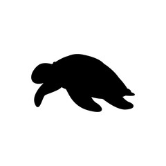 Silhouette of a turtle on a white background. Vector illustration