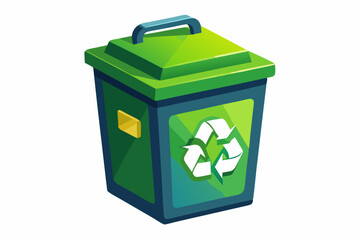 Recycle bin white back ground vector illustration