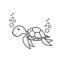 Sea turtle line icon