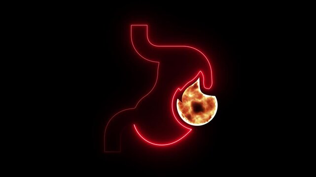 liver organ icon with glowing neon effect on black background.