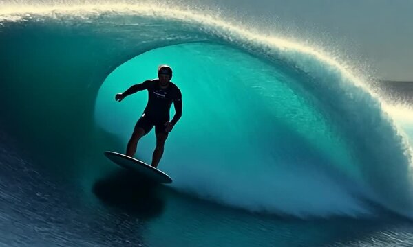surfing in the ocean