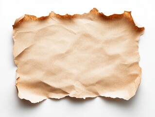 crumpled vintage paper with burnt edges for creative backgrounds