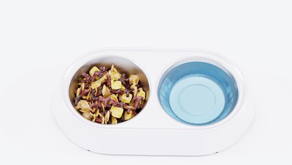 Dual Cat Bowl with Food and Water Compartments | Perfect for Pet Feeding Stations, Modern Design, and Convenient Pet Care Solutions