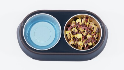 Dual Cat Bowl with Food and Water Compartments | Perfect for Pet Feeding Stations, Modern Design, and Convenient Pet Care Solutions