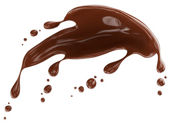 chocolate splash isolated on a white background. 3d render