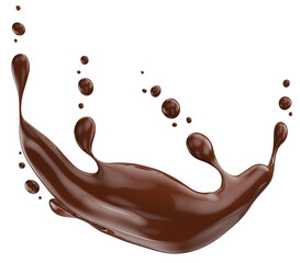 chocolate splash isolated on a white background. 3d render