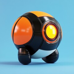 Obraz premium Futuristic Robotic Orb on a Vibrant Blue Background