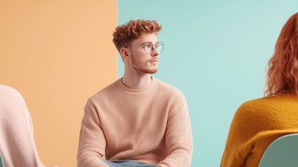 A diverse group of people sitting in a circle, sharing their experiences and supporting each other during a group therapy session.