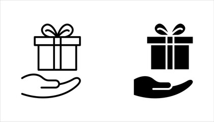 Free gift linear icon set. Marketing tactic. Promo products. vector illustration on white background