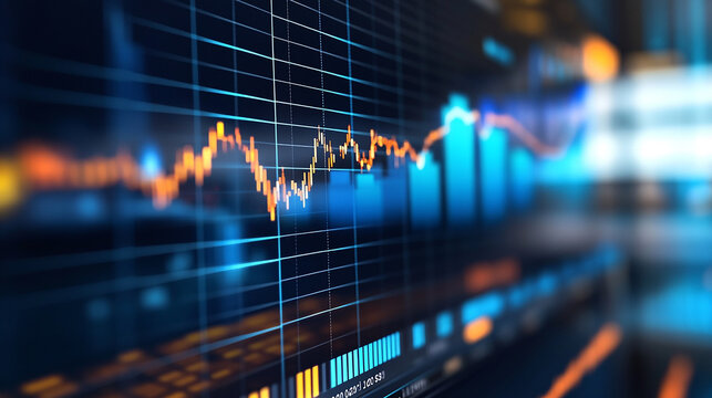 A large growth graph is displayed on the screen during a business presentation, highlighting key achievements.