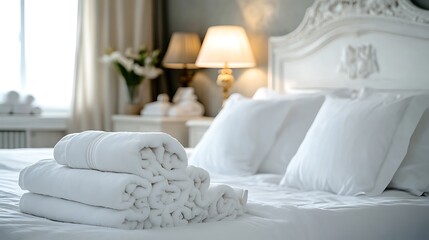 Elegant and Cozy Modern Bedroom Interior Design with Stylish Decor, mockup, poster and Background