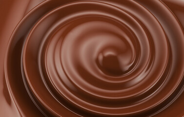 close up of chocolate swirl. 3d render