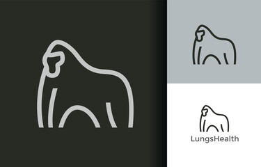 Gorilla king kong amazing animal in bold line logo company, logo vector template design. Ready to use, easy for edit