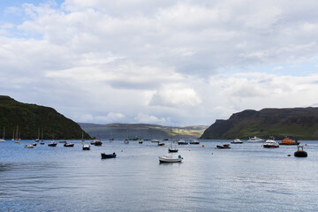Boats in the Harbor of Portree, Scotland