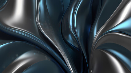 Fototapeta premium abstract background with a modern aesthetic, using flowing shapes and metallic hues like silver and steel blue