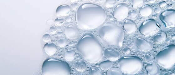 close-up of water droplets on a surface showcasing texture and clarity