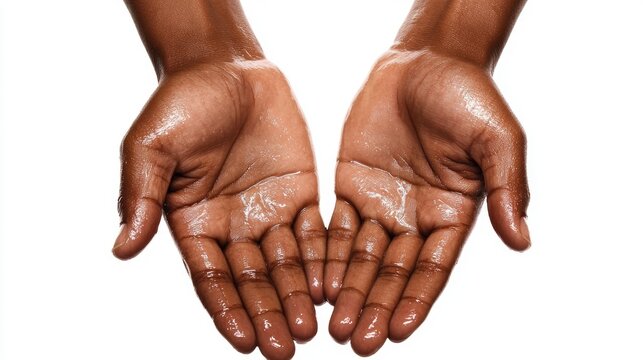 Hands with water glistening, demonstrating proper hygiene practices for effective handwashing to prevent virus transmission.