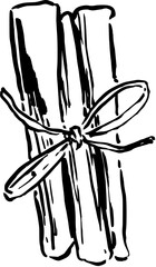 cinnamon. Christmas related Hand drawn vector sketch illustration