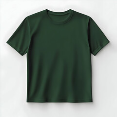 Dark green t-shirt mockup on white background. Ideal for design presentations.