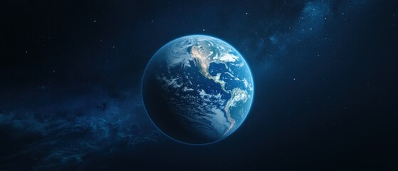 Obraz premium earth viewed from space with a starry background