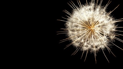 Fototapeta premium Brilliant white and gold firework burst against a black background, ideal for celebrations with ample space for personalized text.