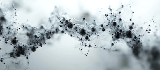 Abstract Network of Connected Dots and Lines